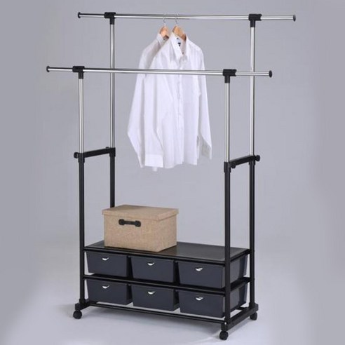 베스트리빙 3×2 수납형 2단 더블행거