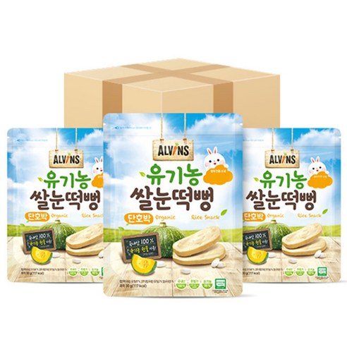 엘빈즈 유기농 쌀눈떡뻥, 단호박, 30g, 3개