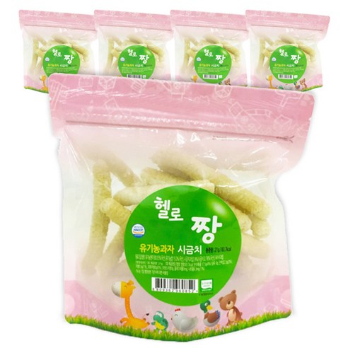 짱죽 헬로 짱 쌀과자, 시금치, 5개