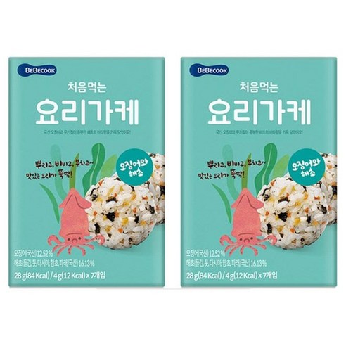 베베쿡 처음 먹는 요리가케 2개, 28g, 오징어&해초
