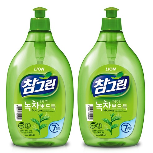 참그린 녹차 뽀드득 주방세제, 500g, 2개