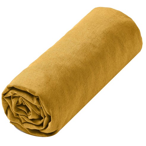 라흐두뜨 린넨 심플 매트리스 커버 F679797, curry yellow