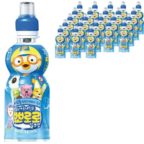 팔도 뽀로로 어린이음료 밀크맛, 235ml, 24개