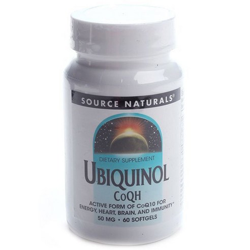 Source Naturals 유비퀴놀 CoQH 50mg 소프트젤, 1개, 60정