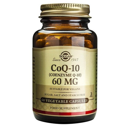 솔가 베지테리안 CoQ-10 60mg 글루텐 프리 무설탕 베지터블 캡슐, 1개, 60정