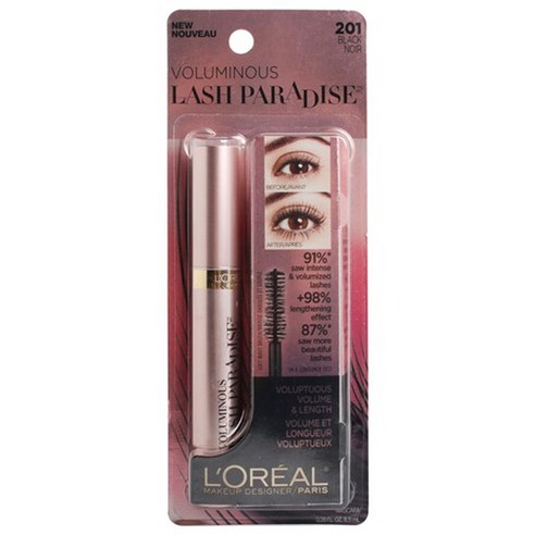 L''Oreal 볼류마이너스 래쉬 파라다이스 마스카라 200, Black, 1개