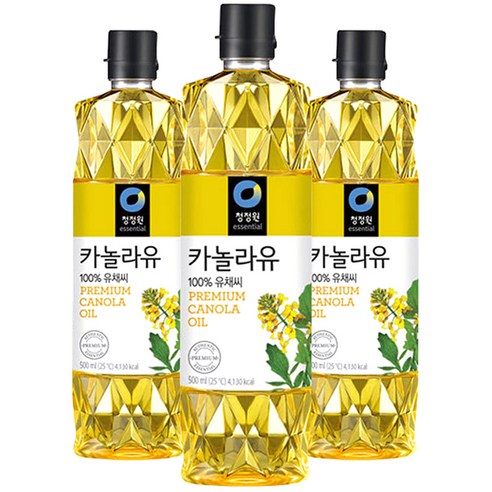 청정원 카놀라유, 500ml, 3개