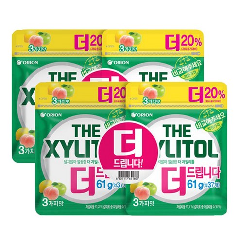 오리온 달지않아 깔끔한 더 자일리톨 리필, 61g, 4개