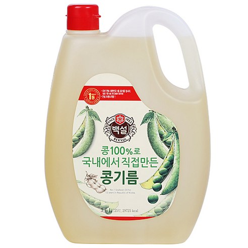 대상 백설 콩기름 식용유, 3.6L, 1개