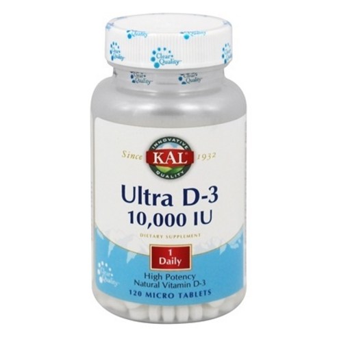 Kal 울트라 D-3 10000 IU 하이 포텐시 타블렛, 1개, 120개 비타민d Kal 울트라 D-3 10000 IU 하이 포텐시 타블렛, 1개, 120개 비타민d