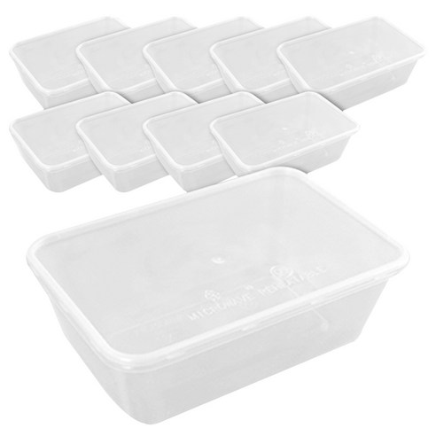 봄91 직사각 1칸 내열도시락 PP-750A, 10개입, 1개
