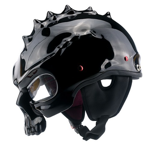 YEMA 해골머리 바이크 헬멧 1201, 유광블랙