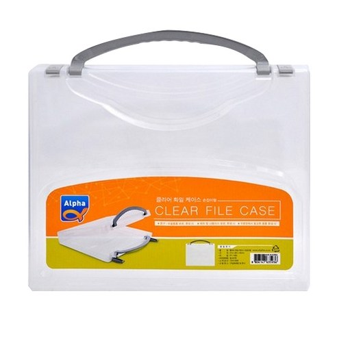 알파 클리어 화일 케이스 손잡이형, 투명, 1개