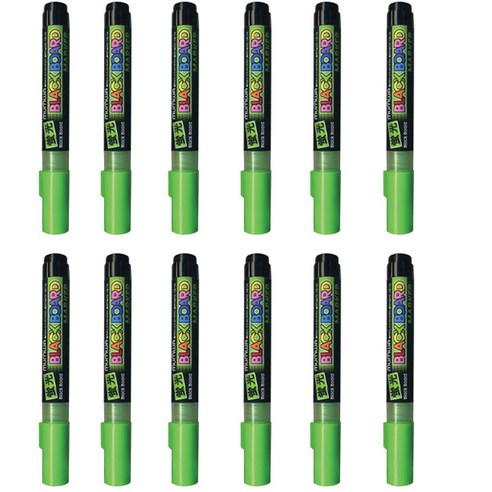 문화연필 블랙보드마카 12p, 연두, 1타 12개입