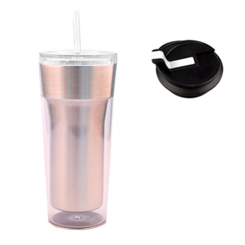 쿨스텐400듀오 텀블러 400ml 2in1 뚜껑, 투명, 1개