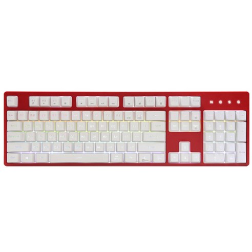 앱코 HACKER 레인보우 LED 게이밍 멤브레인 키보드 K180, 일반형, 레드