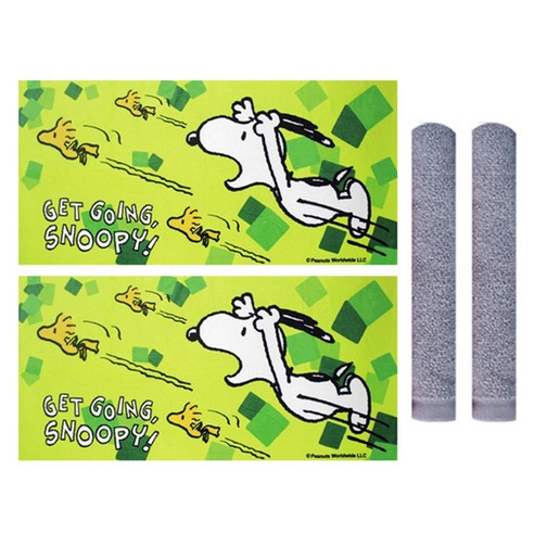 송월타월 스누피 플라이 비치타월 2p + 뉴진미용 수건 2p, 연두, 진회색, 1세트