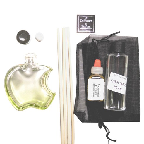 디퓨저KIT-애플6mm우드 그라그린-향수향, 110ml, 블랙라즈베리 앤 바닐라
