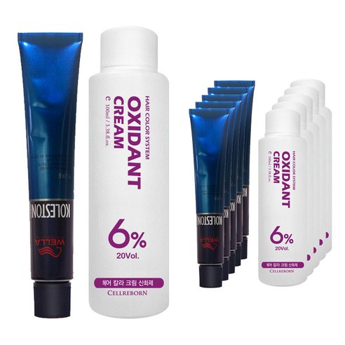 웰라 뉴콜레스톤 퍼펙트 퓨어컬러 염색제 80g + 산화제 100ml, 매트 10/2, 6세트