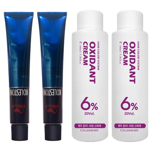 웰라 뉴콜레스톤 퍼펙트 퓨어컬러 염색제 80g + 산화제 100ml, 체리레드 8/45, 2세트