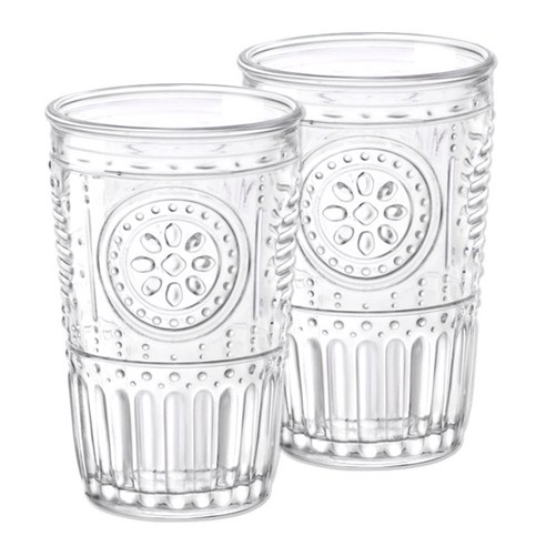 보르미올리 로맨틱 아쿠아 컵 340ml, 투명, 2p