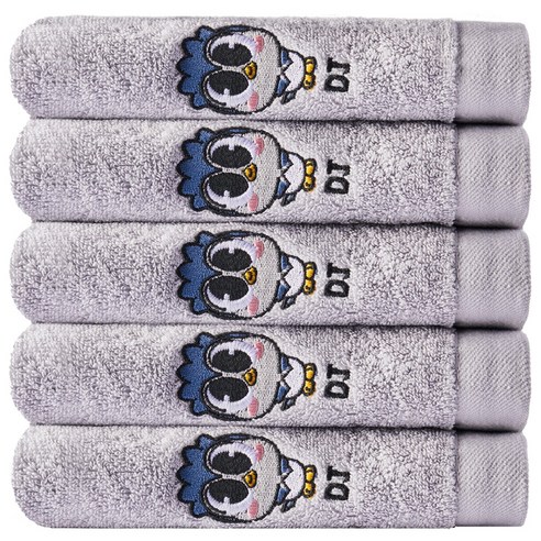 소프트터치 에그구그 캐릭터 수건 150g, 디제이(그레이), 5개