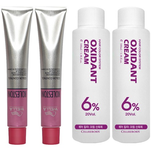 웰라 뉴콜레스톤 퍼펙트 컬러컨트롤컬러 염색약, PINK, 2세트