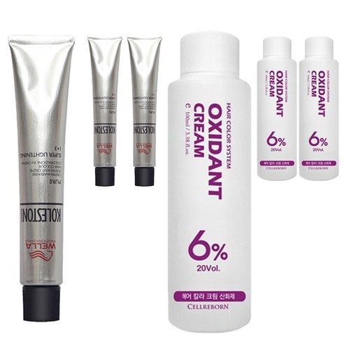 웰라 뉴콜레스톤 퍼펙트 퓨어컬러 염색제 80g + 산화제 100ml, 체리레드 14/45, 3세트