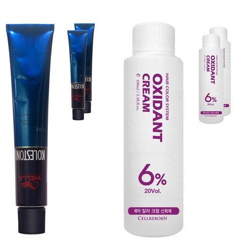 웰라 뉴콜레스톤 퍼펙트 퓨어컬러 염색약 80g + 산화제 100ml, 오렌지베이지 8/34, 3세트