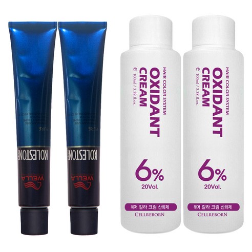 웰라 뉴콜레스톤 퍼펙트 퓨어컬러 염색제 80g + 산화제 100ml, 오렌지베이지 6/34, 2세트