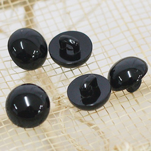 하프 단추 11.5mm, 블랙, 20개