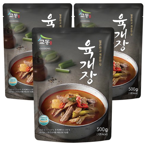 하우촌 즉석 국내산 육개장, 500g, 3개입