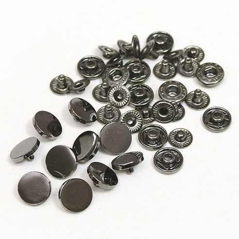 탭 스프링 도트 단추 13 mm, 흑니켈, 2개
