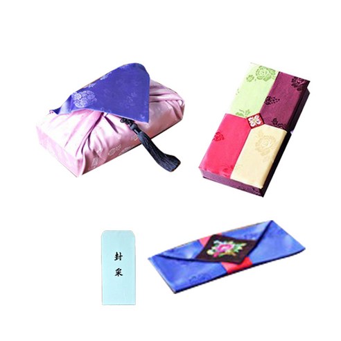 팔복상회 현금 예단세트 릴리, 신랑(봉채) 4색함 / 예단보 청색 추가 / 예단 서식지 추가