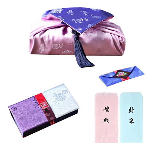 팔복상회 현금 예단세트 릴리, 신부(예단) 2색함 / 예단보 청색 추가 / 예단 서식지 추가
