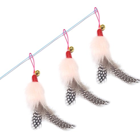 힐링타임 핑크사탕 낚시대 고양이 장난감, 인디핑크, 3개
