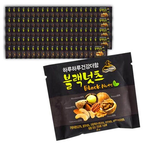 넛츠팜 하루하루 건강더함 블랙넛츠, 25g, 100개