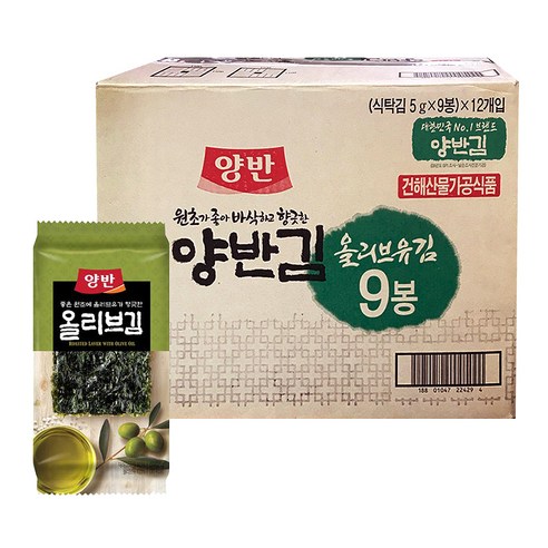 양반 올리브 김, 5g, 108개