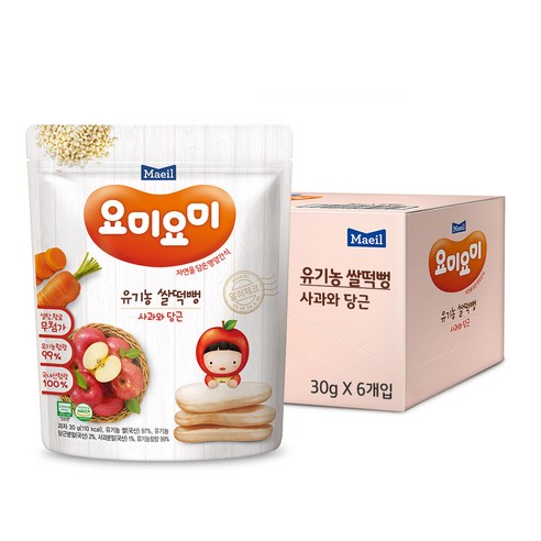 매일유업 요미요미 유기농 쌀떡뻥 30g, 사과와 당근, 6개 - 가격 변동 추적 그래프 - 역대가