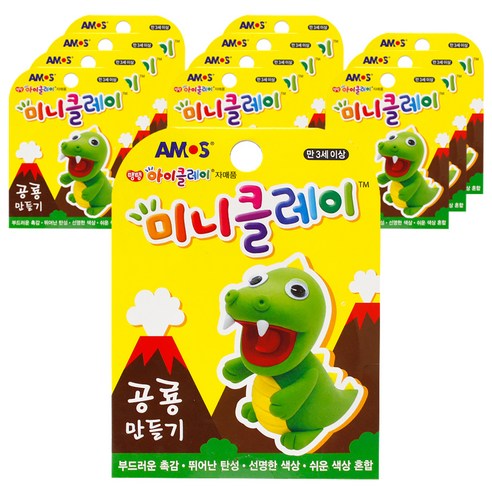 아모스 미니클레이 공룡 만들기 12p, 혼합 색상