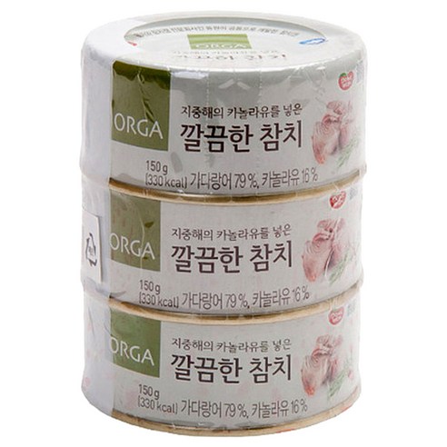 올가홀푸드 깔끔한 참치 통조림, 150g, 3개