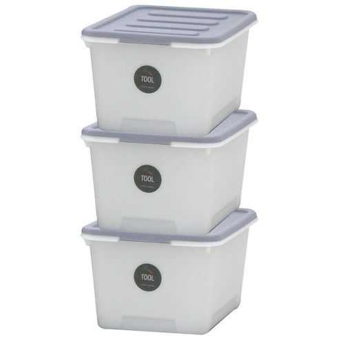 가쯔 멀티 블럭 리빙박스, 그레이, 24L, 3개
