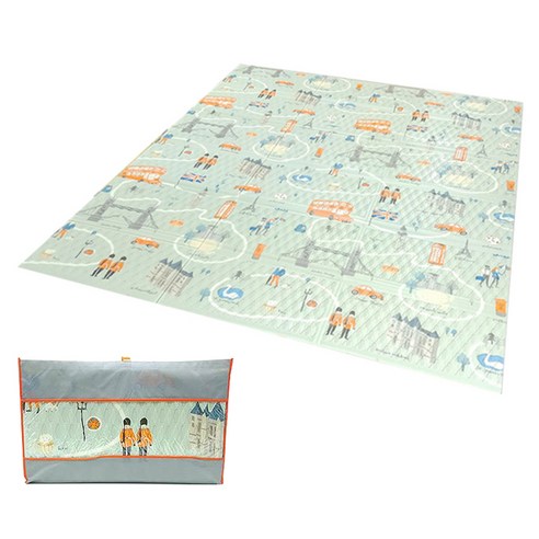에코라이프 3단 랜드마크 캠핑매트 + 보관가방, 민트