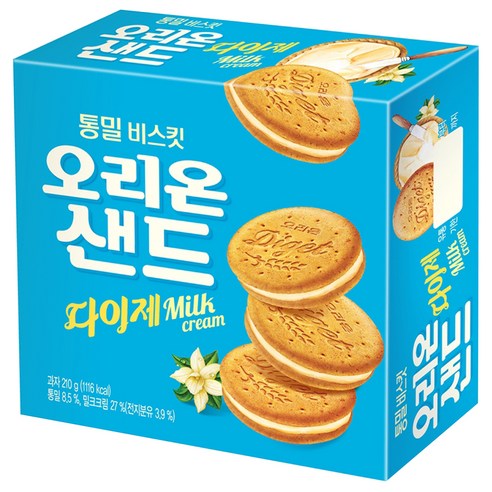 오리온 다이제 밀크크림 샌드, 210g, 1개