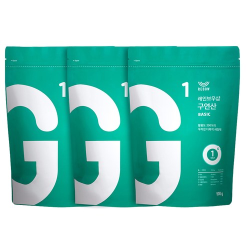 레인보우샵 구연산 베이직 소독 세정제, 500g, 3개