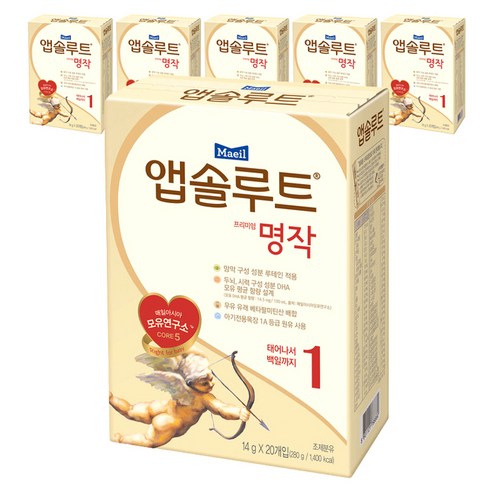 앱솔루트 프리미엄 명작 스틱분유 1단계, 6개