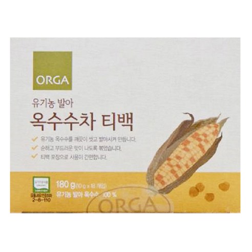올가 유기농 발아 옥수수차(10gX18ea), 10g, 18개입, 1개