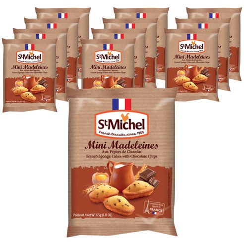 생미쉘 초코칩 마들렝 빵, 175g, 12개