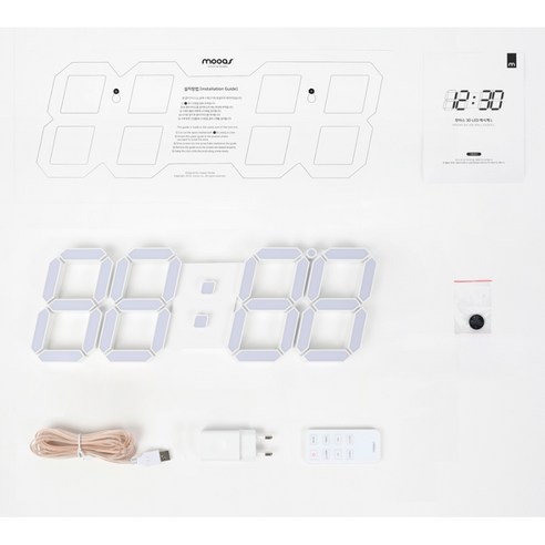 맞춤형 디지털 시간 표시로 가정을 밝히는 무아즈 3D LED 벽시계 빅 플러스