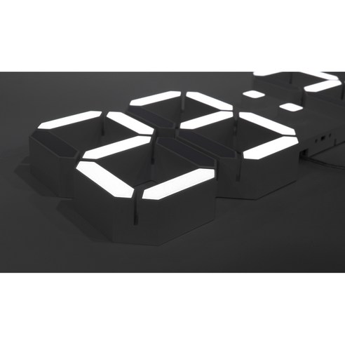 무아스 3D LED벽시계 빅플러스, 화이트